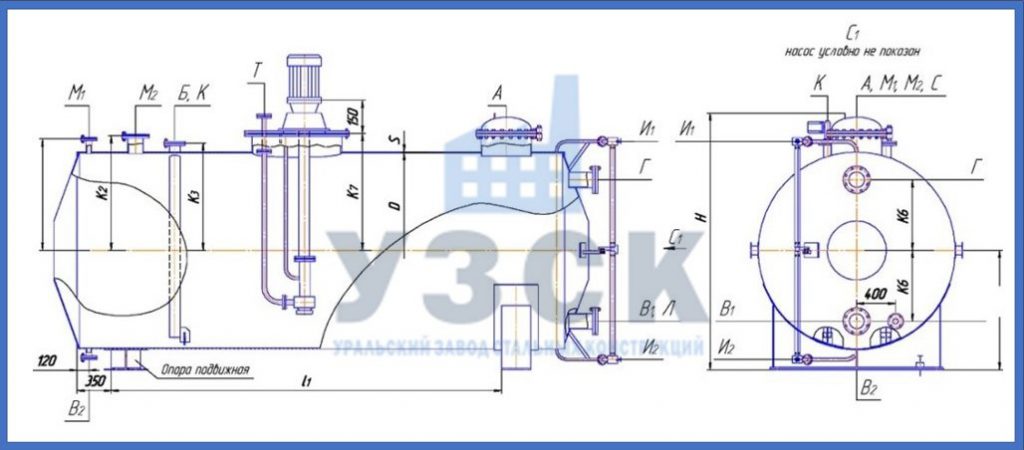 Чертеж емкости ГКК в Златоусте